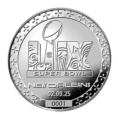 A picture of a 1 oz Philadelphia Eagles Super Bowl Champions Silver Round (2025)